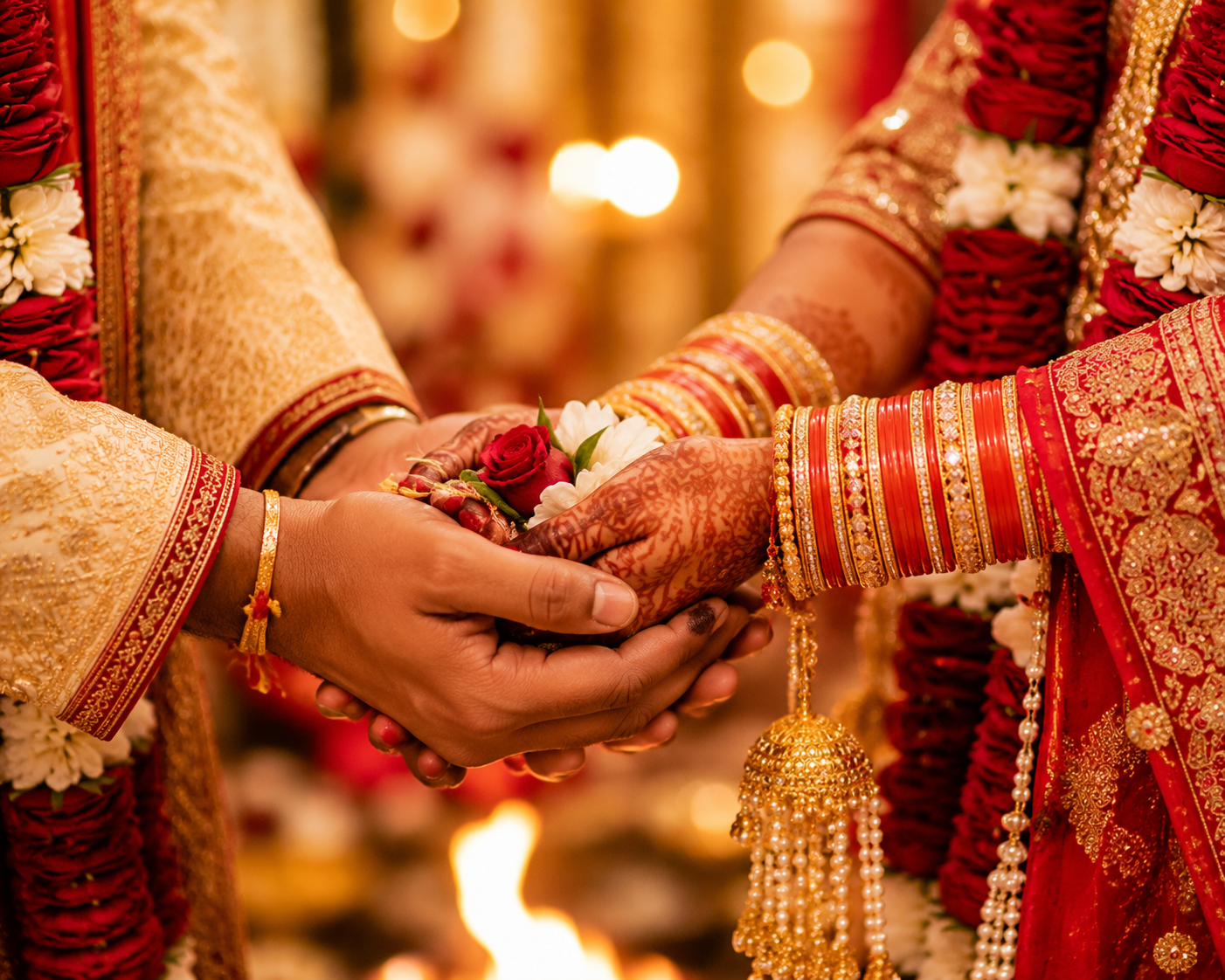 Traditional Indian wedding fire ceremony